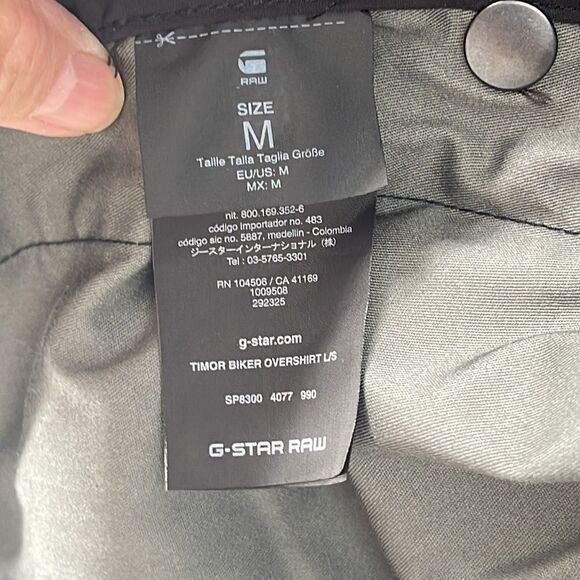 G-STAR RAW Timor Biker Black Overshirt Jacket - Picture 8 of 9